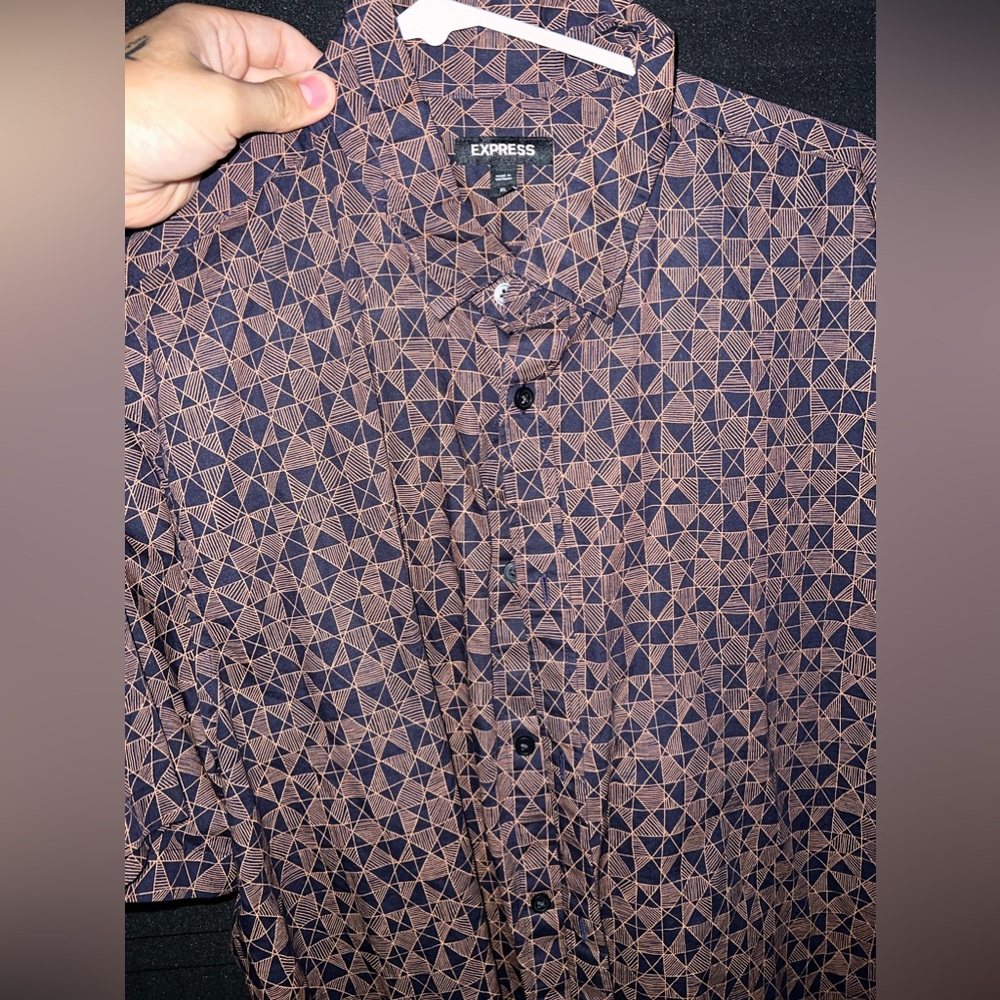 Men’s express short sleeve button down shirt